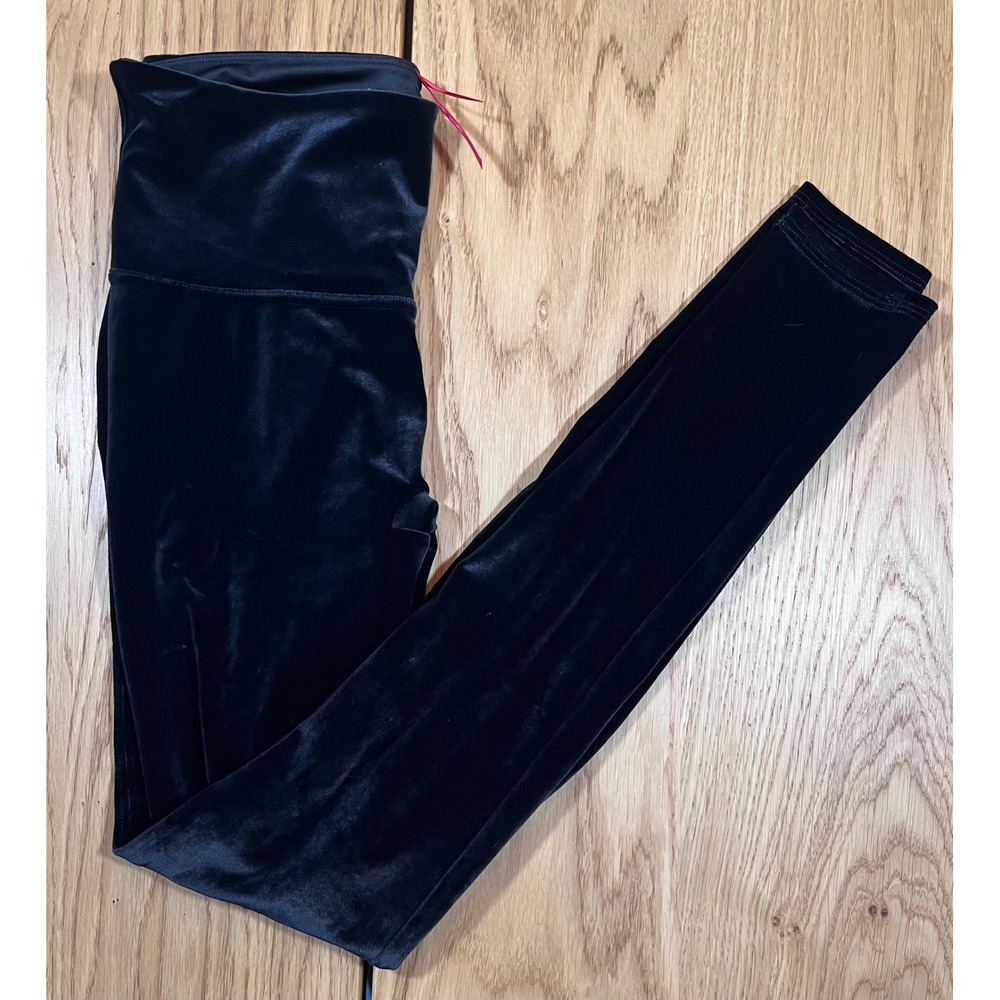 Spanx Velvet Shaping Leggings for Women Size Large Black High Waisted Holiday